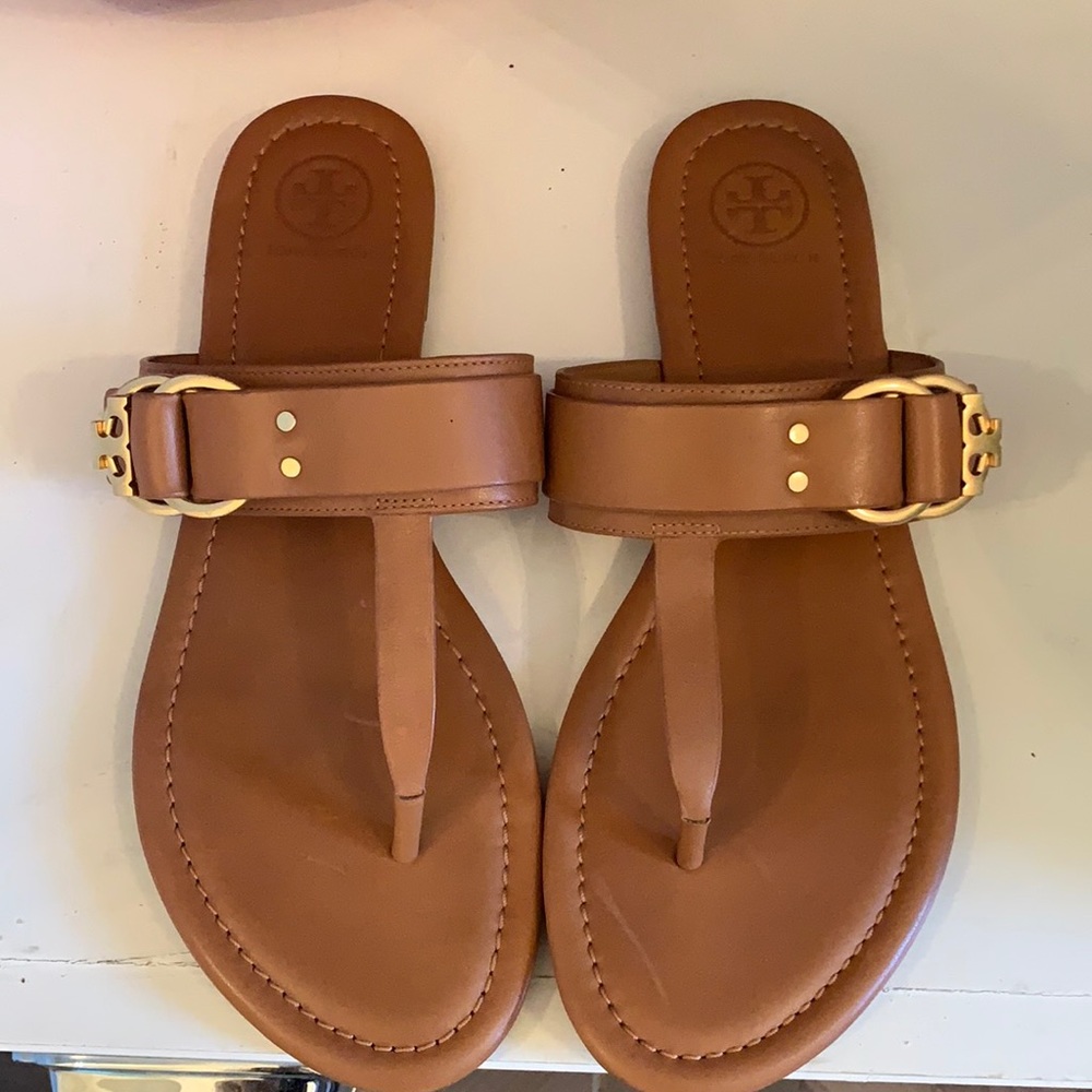 Tory Burch tan slides size 8.5